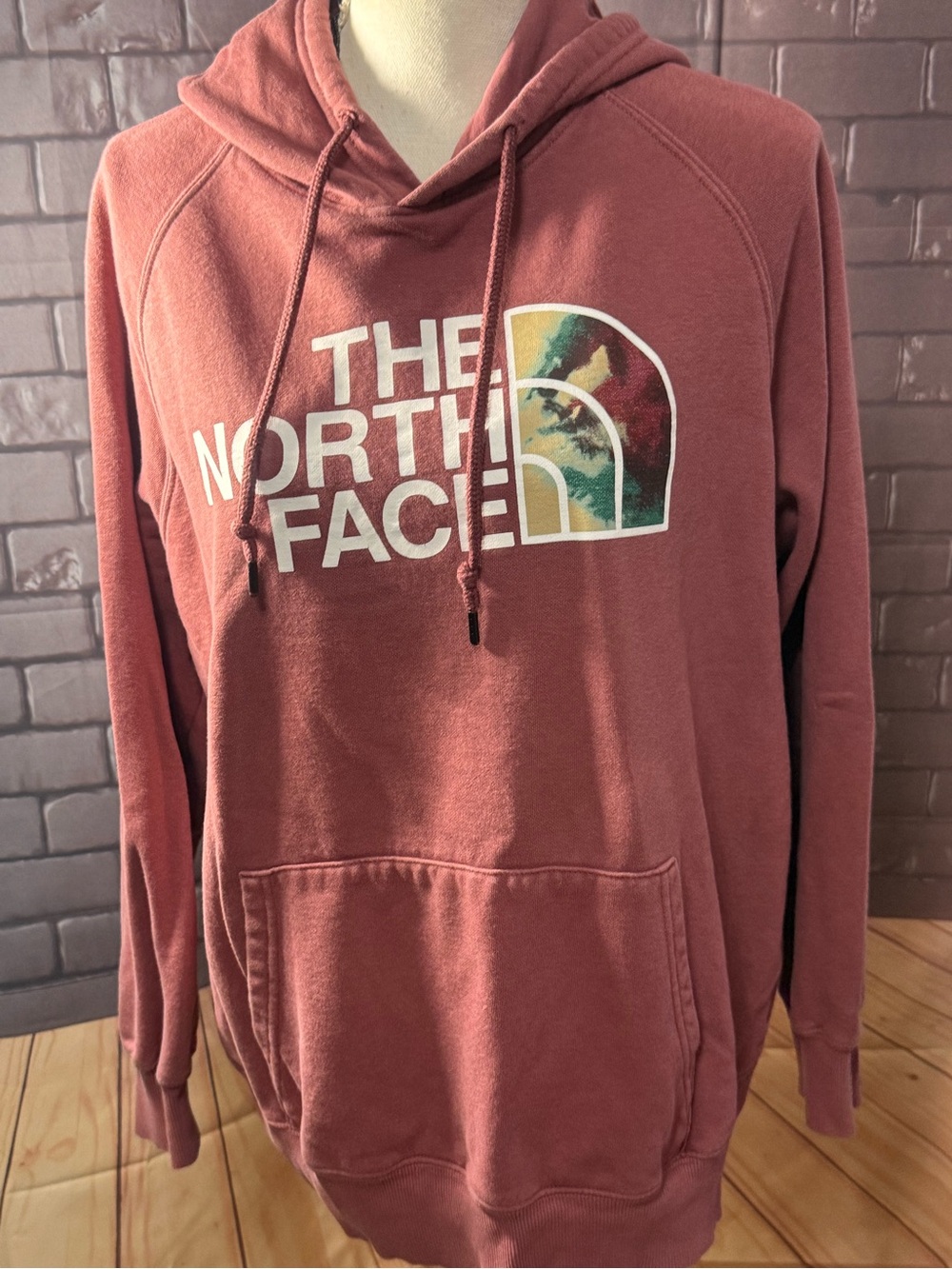 The North Face Dusty Rose Pullover Hoodie with Graphic Logo